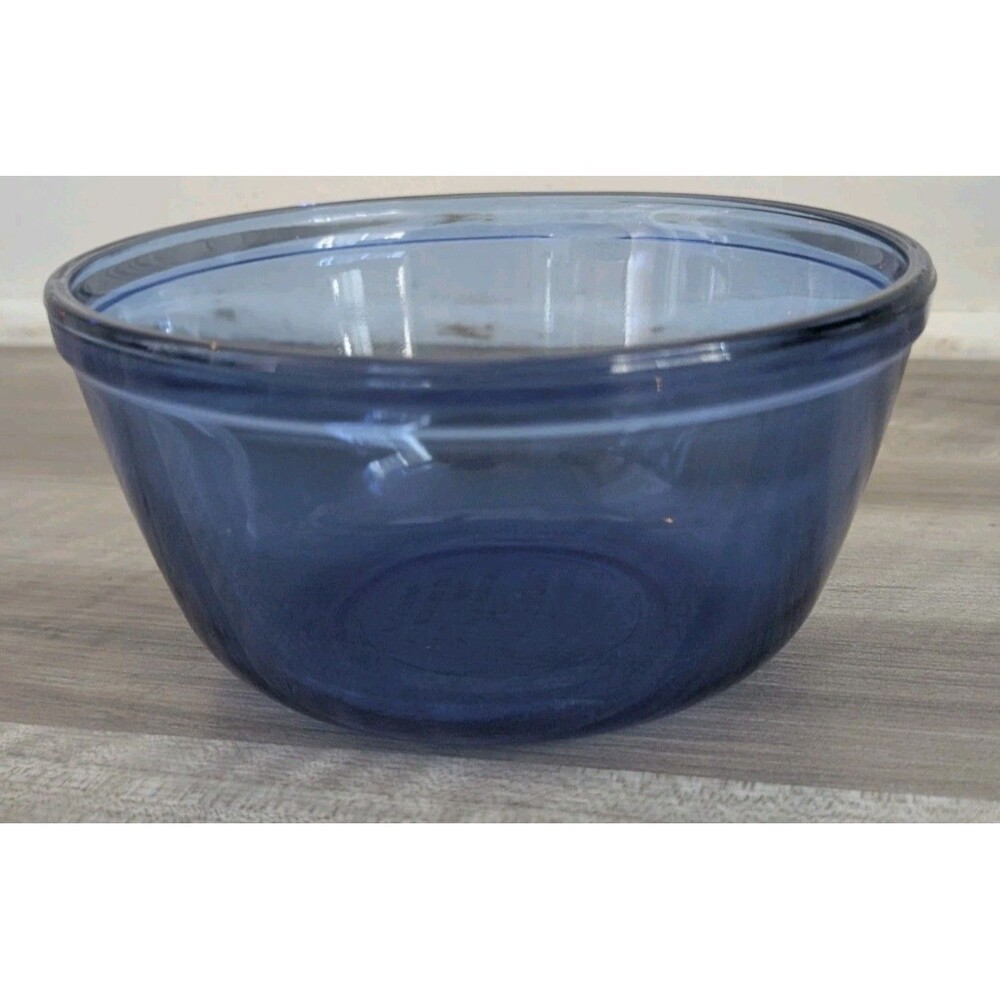 Vintage Anchor Hocking Ovenware Cobalt Blue Glass Mixing Bowl - 1qt USA